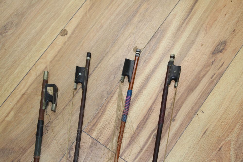 A Chinese violin and four bows